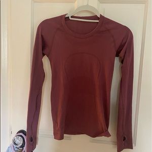 Dark Red Lululemon Swiftly Tech Race Length